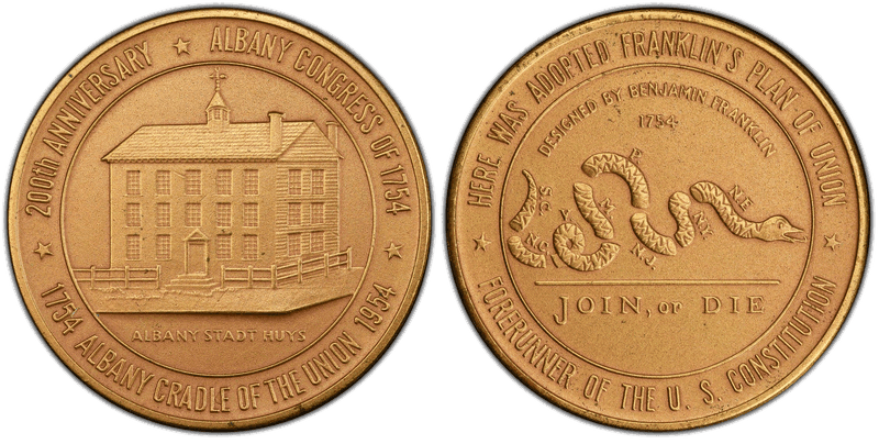 1954 HK-512, D1954-1c Bronze Albany Congress Dollar