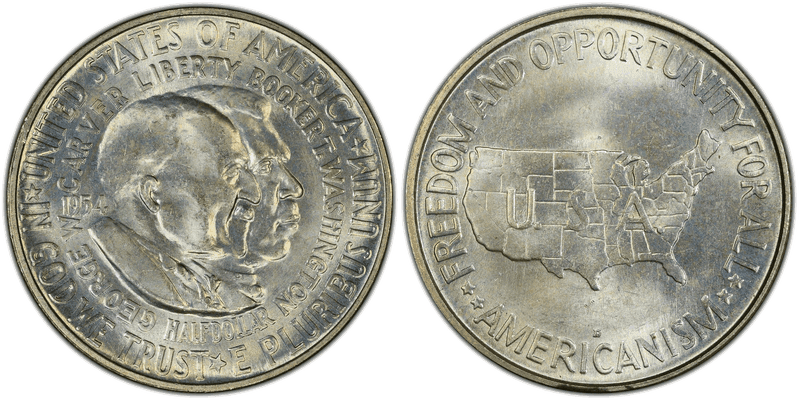 1954 (D) Washington-Carver Half Dollar