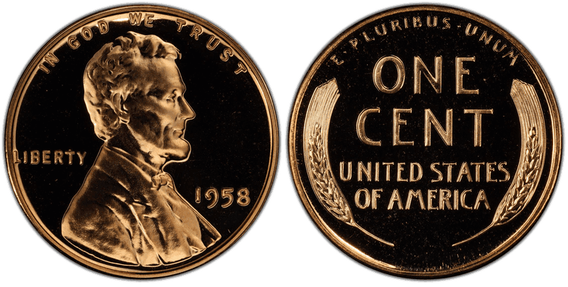 1958 Proof Lincoln Wheat Cent