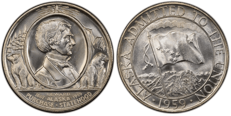 (1959) Silver So-Called Half Dollar, Alaska Statehood