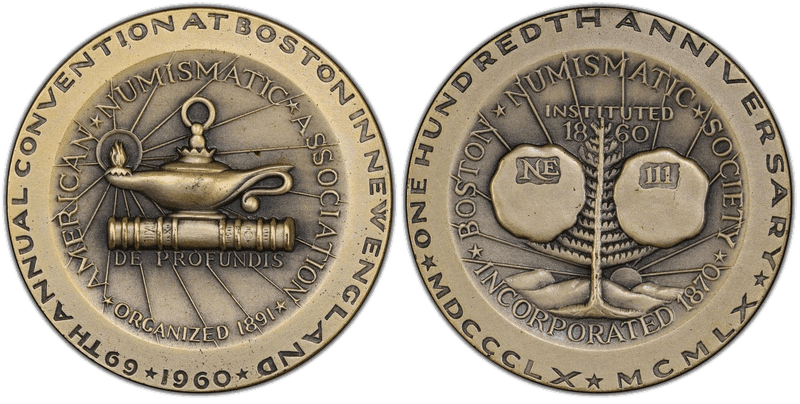 1960 Medal B.N.S. 100th Anniversary Medallic Art Co., NY 38mm Silver