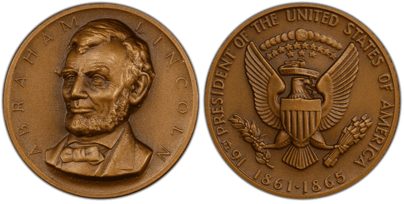 1961 Medal Abraham Lincoln Bronze 32mm Medallic Art Co., NY(Special Strike)