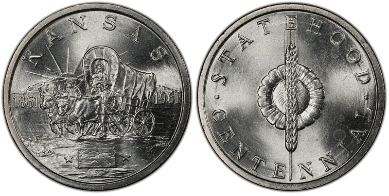 1961 HK-586, Kansas Statehood Centennial Dollar