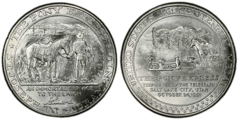 1961 HK-588, Pony Express Termination Centennial Silver Dollar