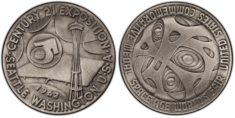 1962 Silver Medal D1962-1d, Century 21 Expo Century 21 Expo