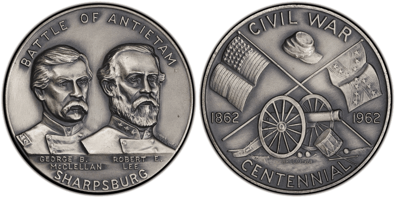 1962 Medal Battle Of Antietam Silver 63mm Sharpsburg