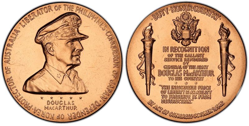 1962 Bronze Medal D1962-2c, MacArthur Small