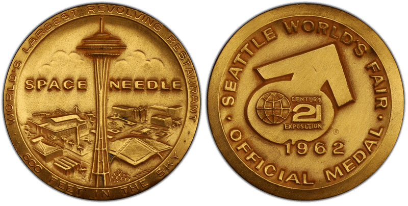 1962 Medal SH-25-2 Gilt Bronze 39mm Century 21-Space Needle