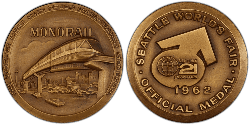 1962 Medal SH-25-3 Bronze 39mm Century 21-Monorail