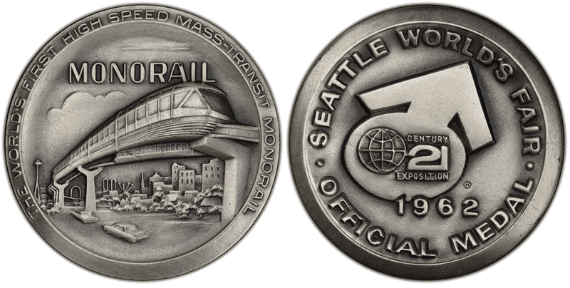 1962 Medal SH-25-3 Silver 39mm Century 21-Monorail