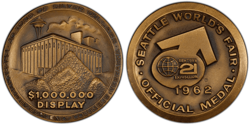 1962 Medal SH-25-4 Bronze 39mm Century 21-Million Dollar Display