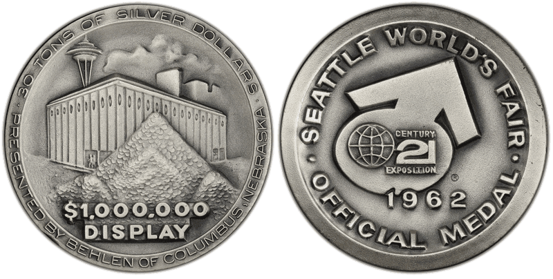 1962 Medal SH-25-4 Silver 39mm Century 21-Million Dollar Display