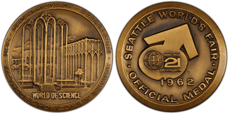 1962 Medal SH-25-5 Bronze 39mm Century 21-World Of Science