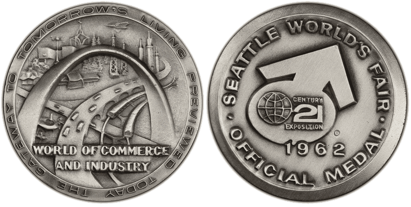1962 Medal SH-25-7 Silver 39mm Century 21-World Of Commerce