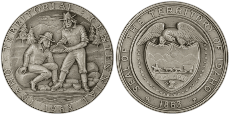 1963 Silver Medal Idaho Territorial Centennial Medallic Art Co., NY