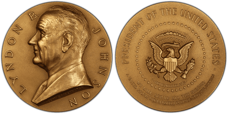 1963 Medal Lyndon B. Johnson 76mm Bronze