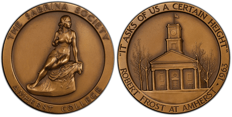 1963 Medal The Sabrina Society Bronze 70mm Amherst College