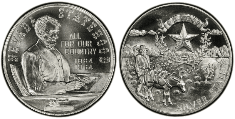 (1964) Silver So-Called Half Dollar, Nevada Statehood Centennial