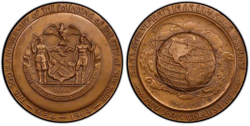 1964-65 Medal New York World's Fair Founding of NY Bronze 64mm