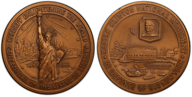 1965 Bronze Medal D1965-3c, 62mm Castle Clinton