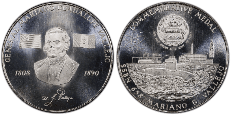 1965 Medal USS Mariano G. Vallejo Silver SSBN 658