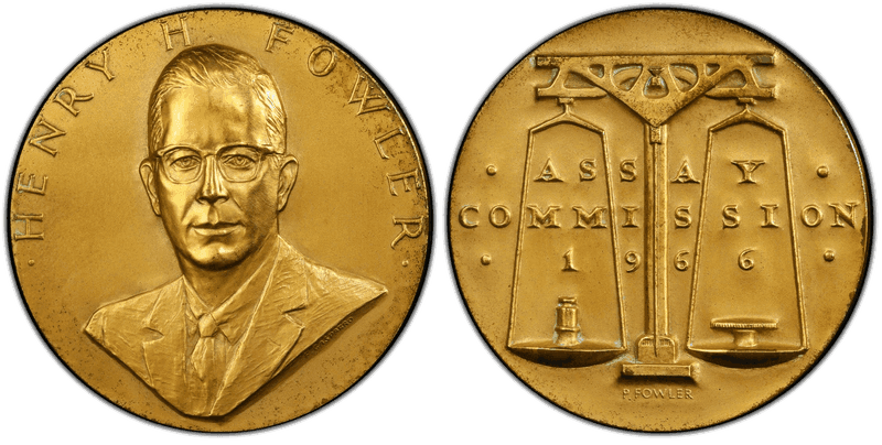 1966 Assay Commission Medal - JK-AC-110, Bronze, Henry H. Fowler