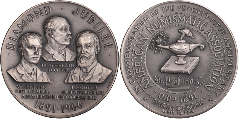 1966 Matte Silver Medal D1966-1a, ANA 75th Anniversary