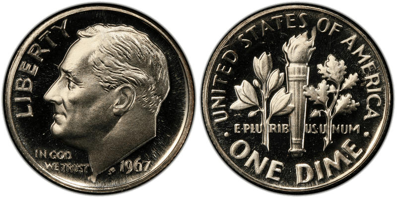 1967 Roosevelt Dime