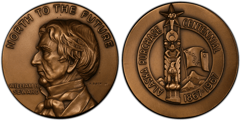 1967 Medal William H. Seward Bronze Alaska Purchase Centennial