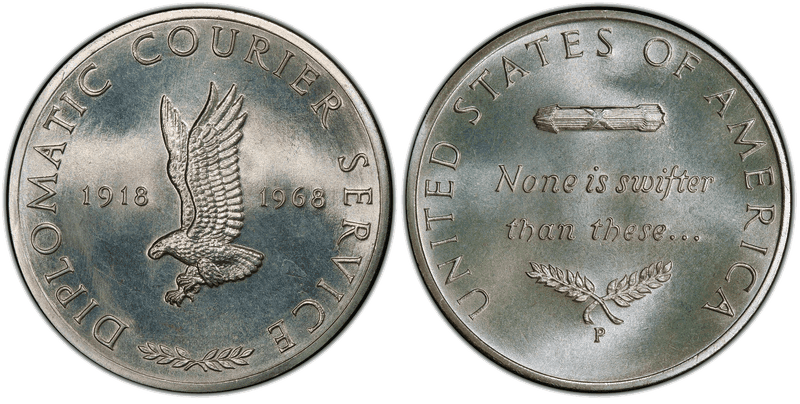 1968 Medal D1968-3b Silver Diplomatic Courier Anniversary