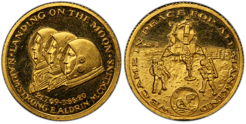1969 Medal Landing on the Moon Gold