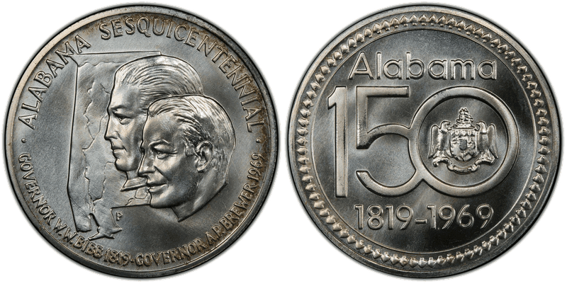 1969-P Silver Medal D1969-6a, Alabama Sesqui