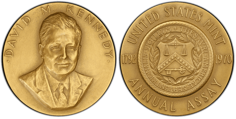 1970 Assay Commission Medal - JK-AC-114, Bronze, David M. Kennedy