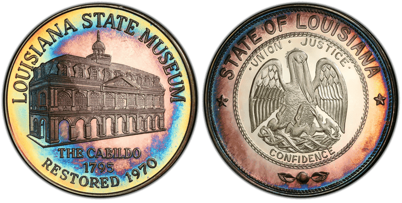 1970 Silver Medal Louisiana State Museum Union, Justice, Confidence