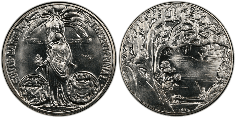 1970-P Silver Medal D1970-2d, S. Carolina Tricentennial