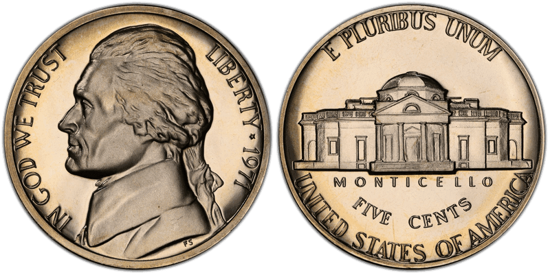1971 (S) Proof Jefferson Nickel - No S