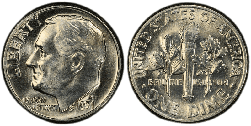 1971 Roosevelt Dime