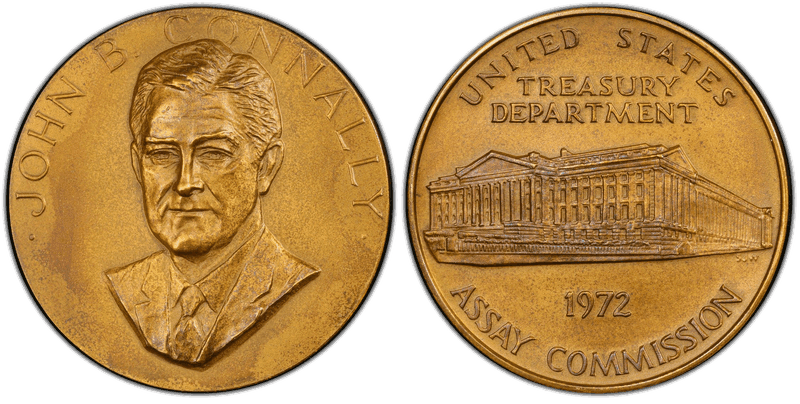 1972 Assay Commission Medal - JK-AC-116, Bronze, John B. Connally