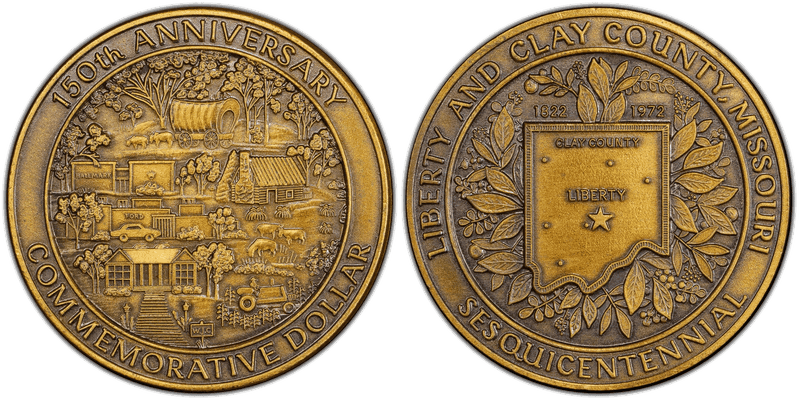 1972 Medal Clay County Sesquicentennial Brass