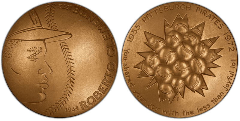 1972-P Bronze Medal D1972-1b, Roberto Clemente Large