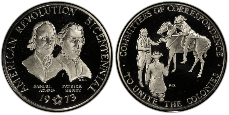 1973-P Silver Medal D1973-4a, Adams & Henry