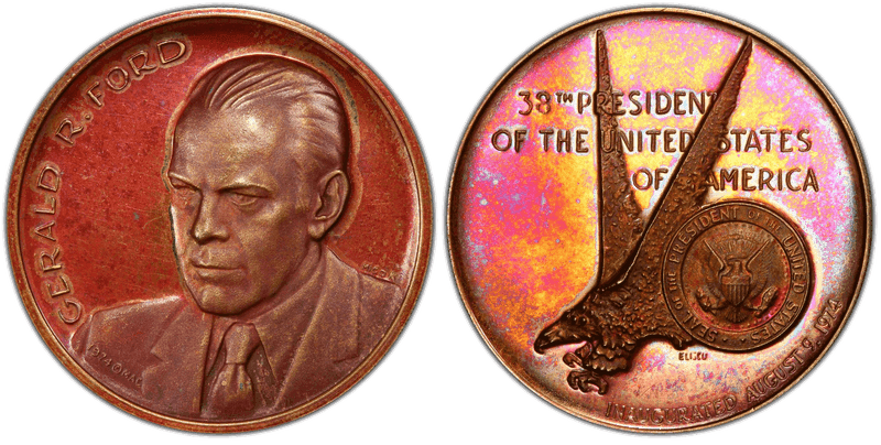 1974 Medal Medallic Art Co. NY 18k Gold Gerald Ford Inauguration