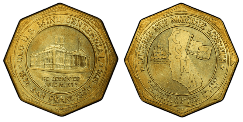 1974 Medal Old U.S. Mint Centennial C.S.N.A. Brass