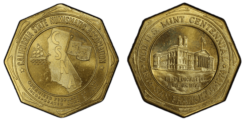 1974 Medal San Francisco Mint Bicentennial C.S.N.A Brass