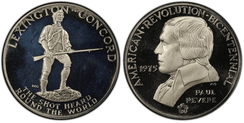 1975 Silver Medal D1975-1a, Paul Revere Bicentennial