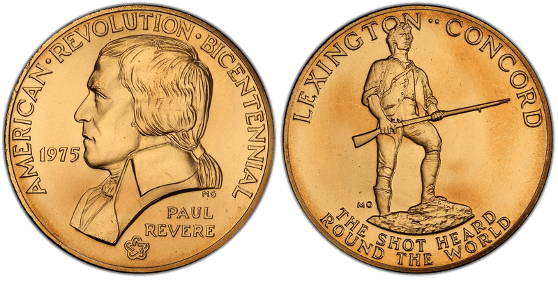 1975 Bronze Medal D1975-1b, Paul Revere Bicentennial