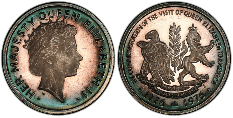 1976 Silver Medal Queen Elizabeth Visit to U.S. Medallic Art Co. CT, 38mm