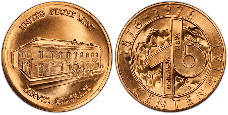 1976 Medal Colorado Centennial Bronze 1 5/16"