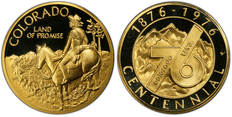 1976-D Gold Medal D1976-1a, Colorado Centennial