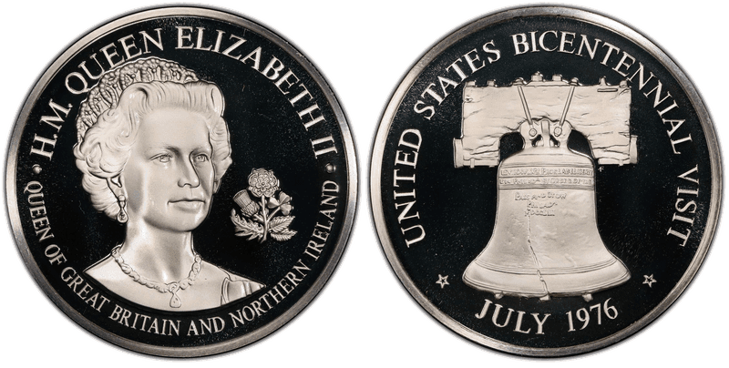 1976-FM Medal Queen Elizabeth Bicentenial Visit Silver